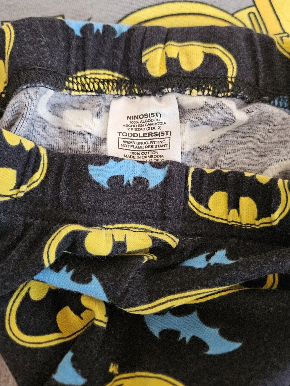 Batman Kids Graphic Tee in Gray, Black & Yellow